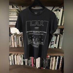 EUC 100% Cotton Black and White New Breed LAX  Breakup Vintage Graphic Tee M